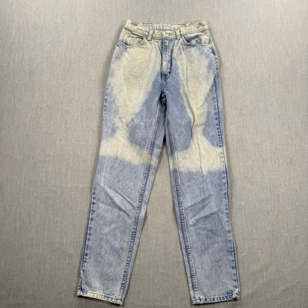 Jordache Basics Vintage 90s High Waisted Bleached Acid Wash Jeans USA‎ 7/8 29